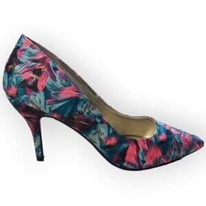 Torta Caliente Floral Print with Sequin Toe 3in Heel Shoe Women's Size 10M